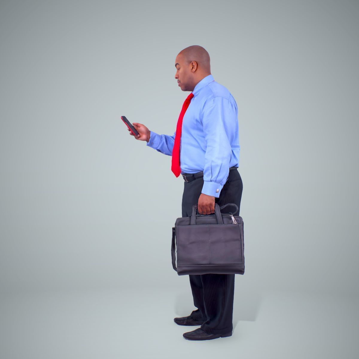 Business Man with Phone and Suitcase BMan0201-HD2-O01P01-S 3D model_9
