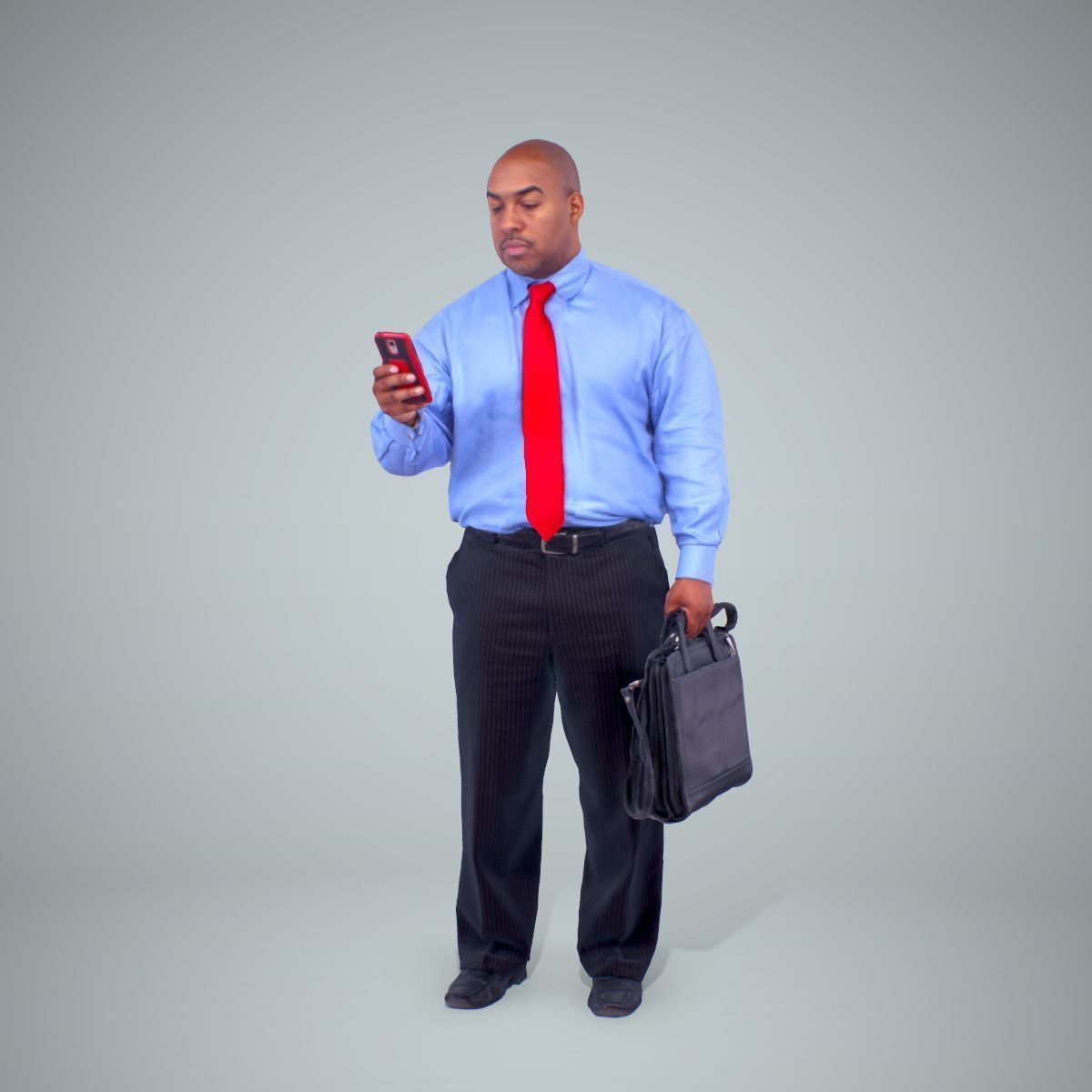 Business Man with Phone and Suitcase BMan0201-HD2-O01P01-S 3D model_2