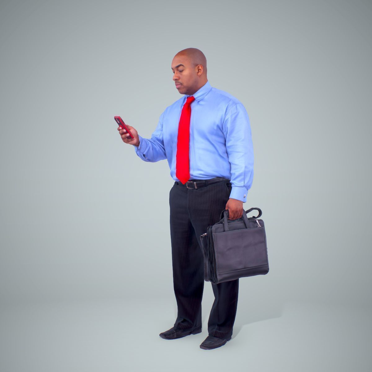 Business Man with Phone and Suitcase BMan0201-HD2-O01P01-S 3D model_5