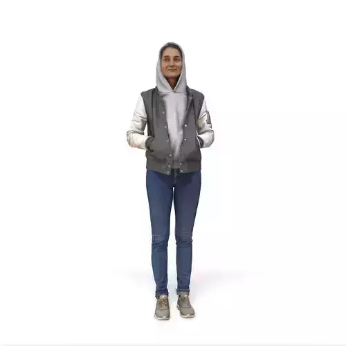 CWom0343-HD2-O01P01-S girl wearing hoodie and jeans