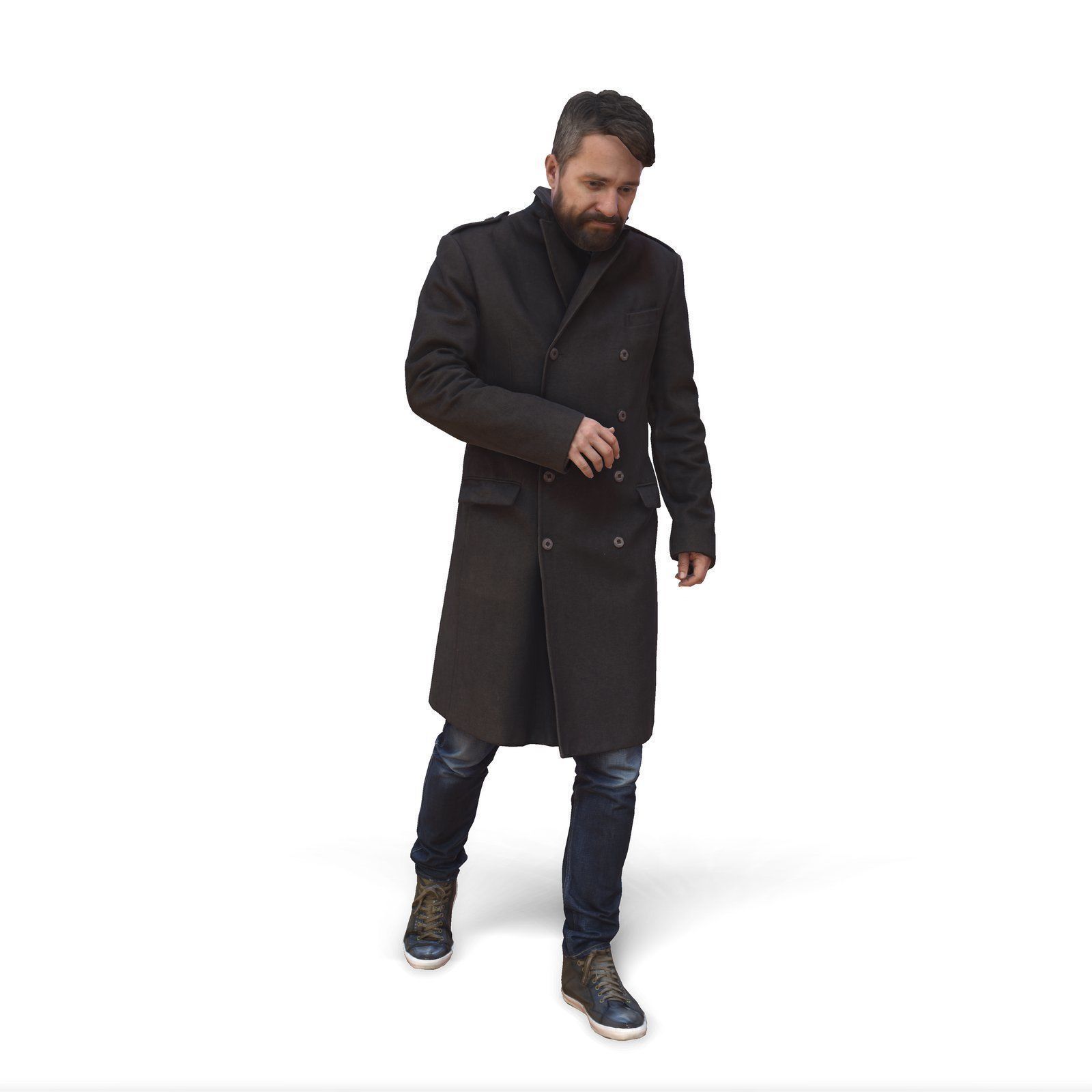 Walking Man with Coat CMan0343-HD2-O02P01-S 3D model_3