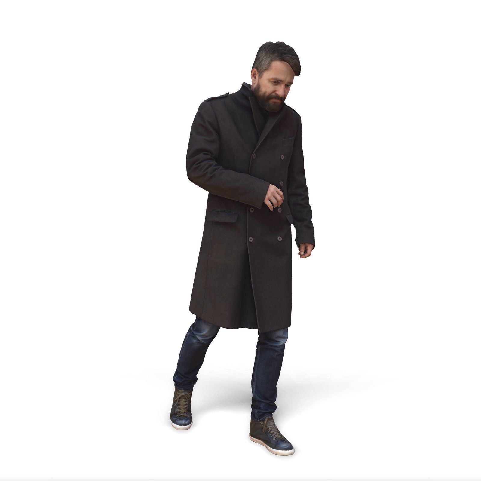 Walking Man with Coat CMan0343-HD2-O02P01-S 3D model_4