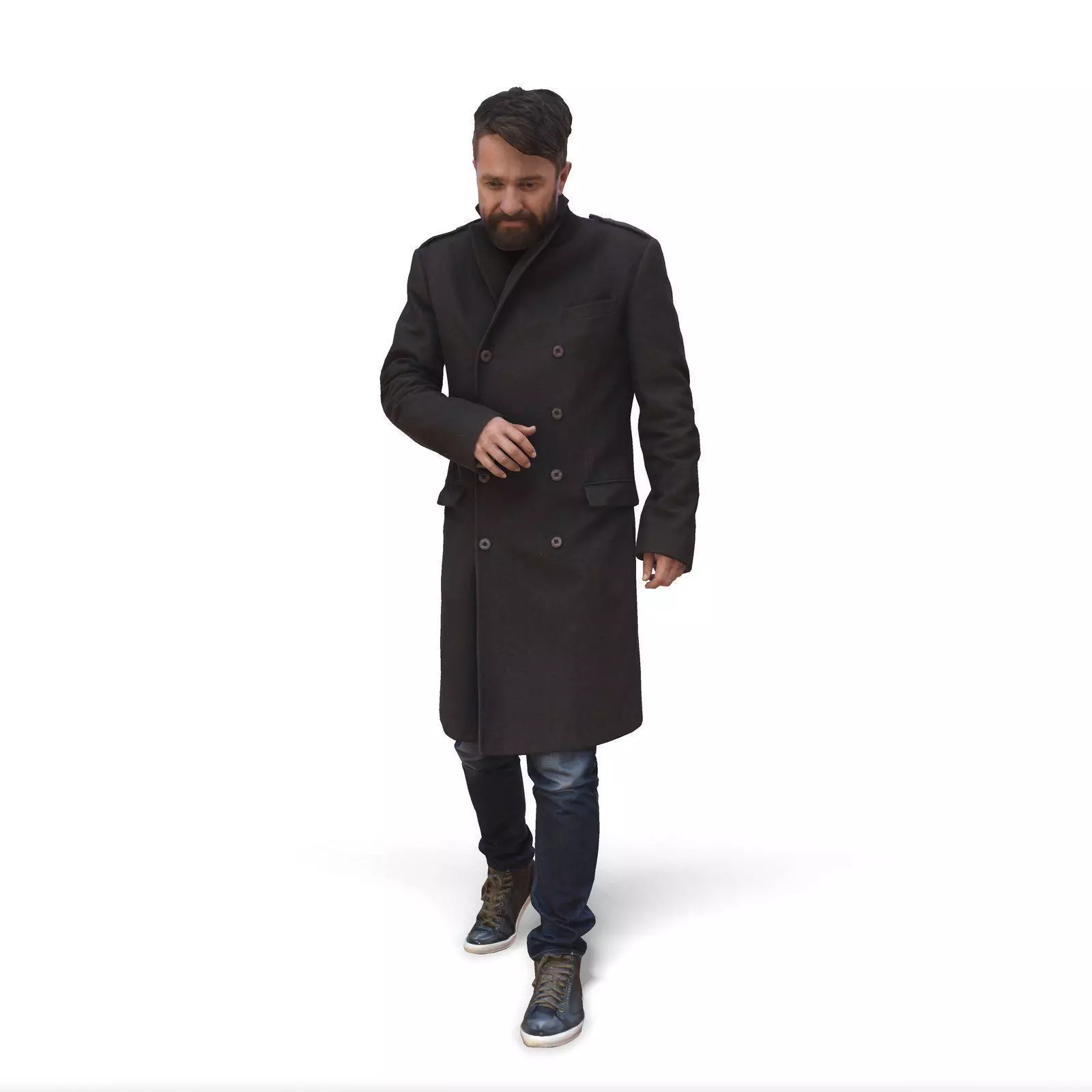 Walking Man with Coat CMan0343-HD2-O02P01-S 3D model_0