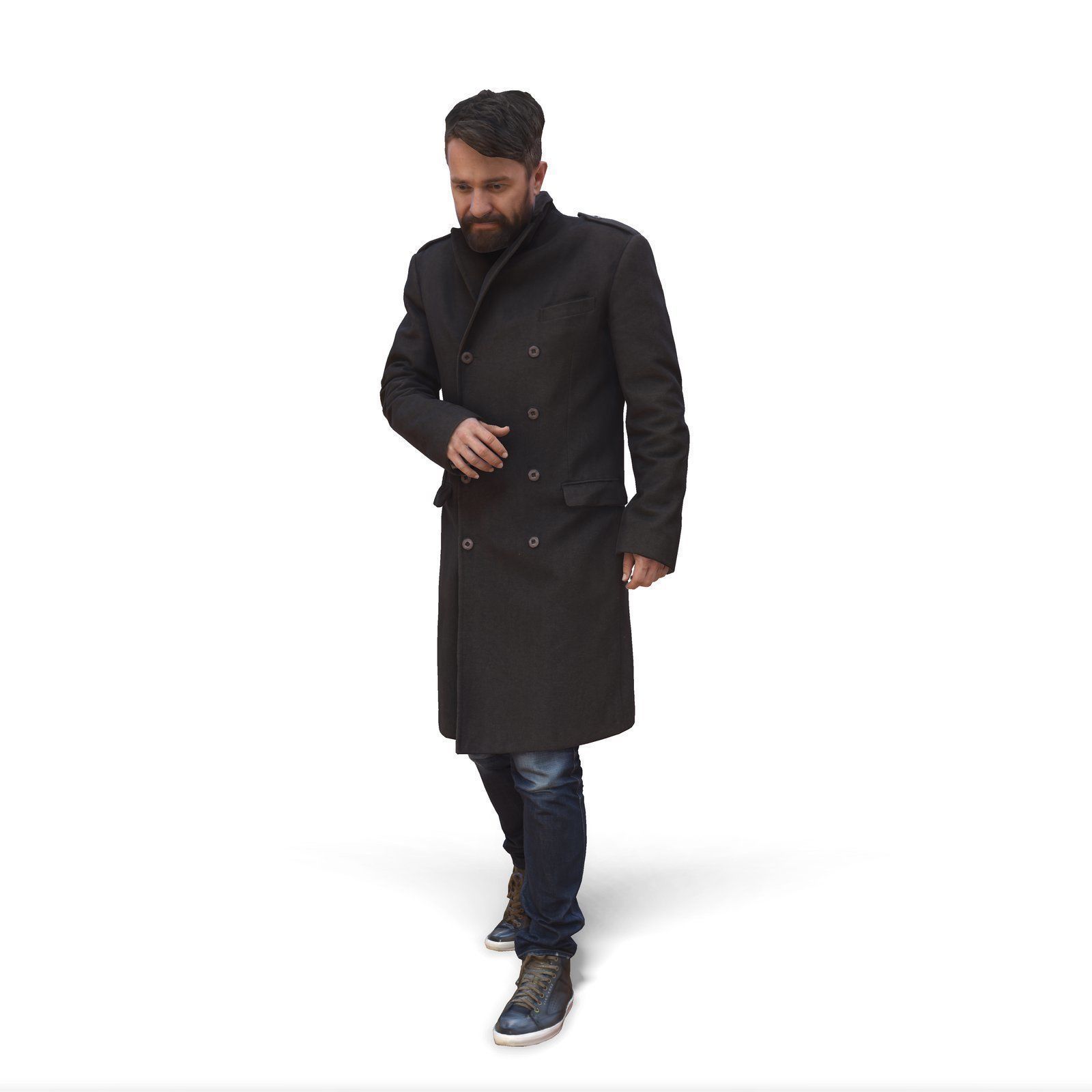 Walking Man with Coat CMan0343-HD2-O02P01-S 3D model_35