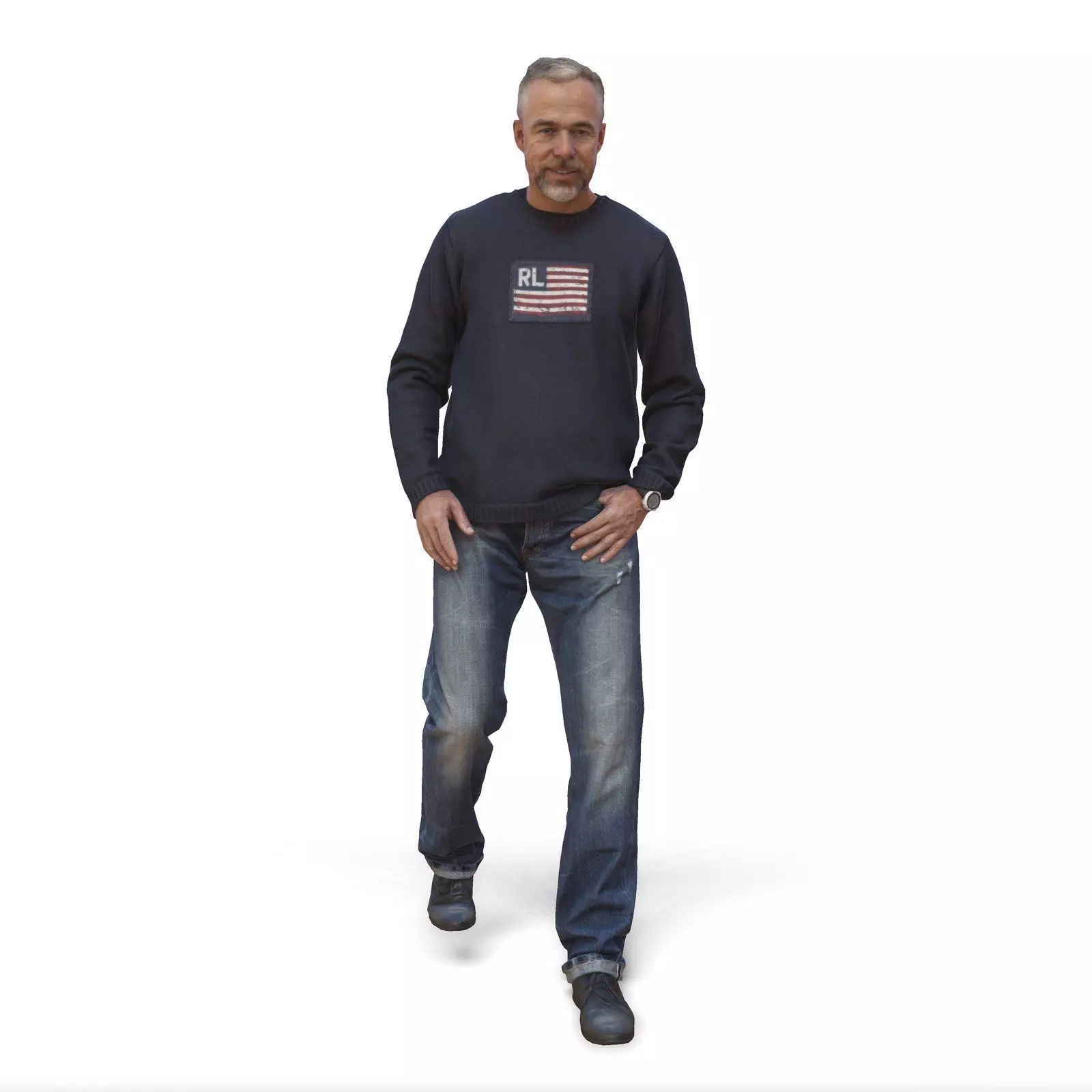 Simple Standing Old Man 3D model