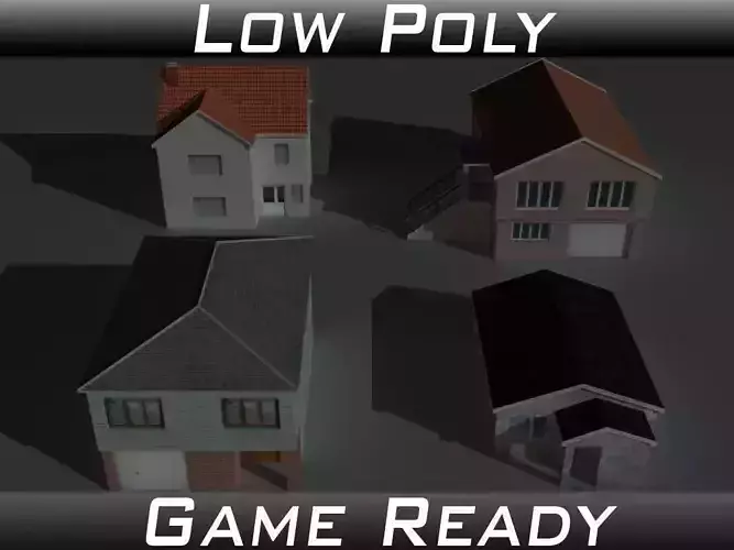 House Collection Set 1 concrete with roof