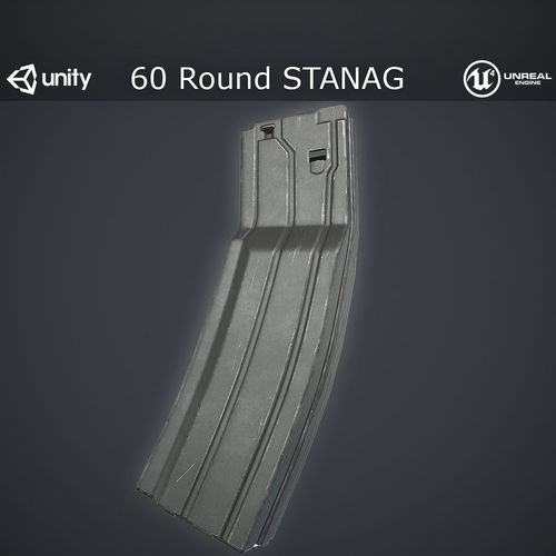 Sixty Round STANAG Magazine Low-poly 3D model