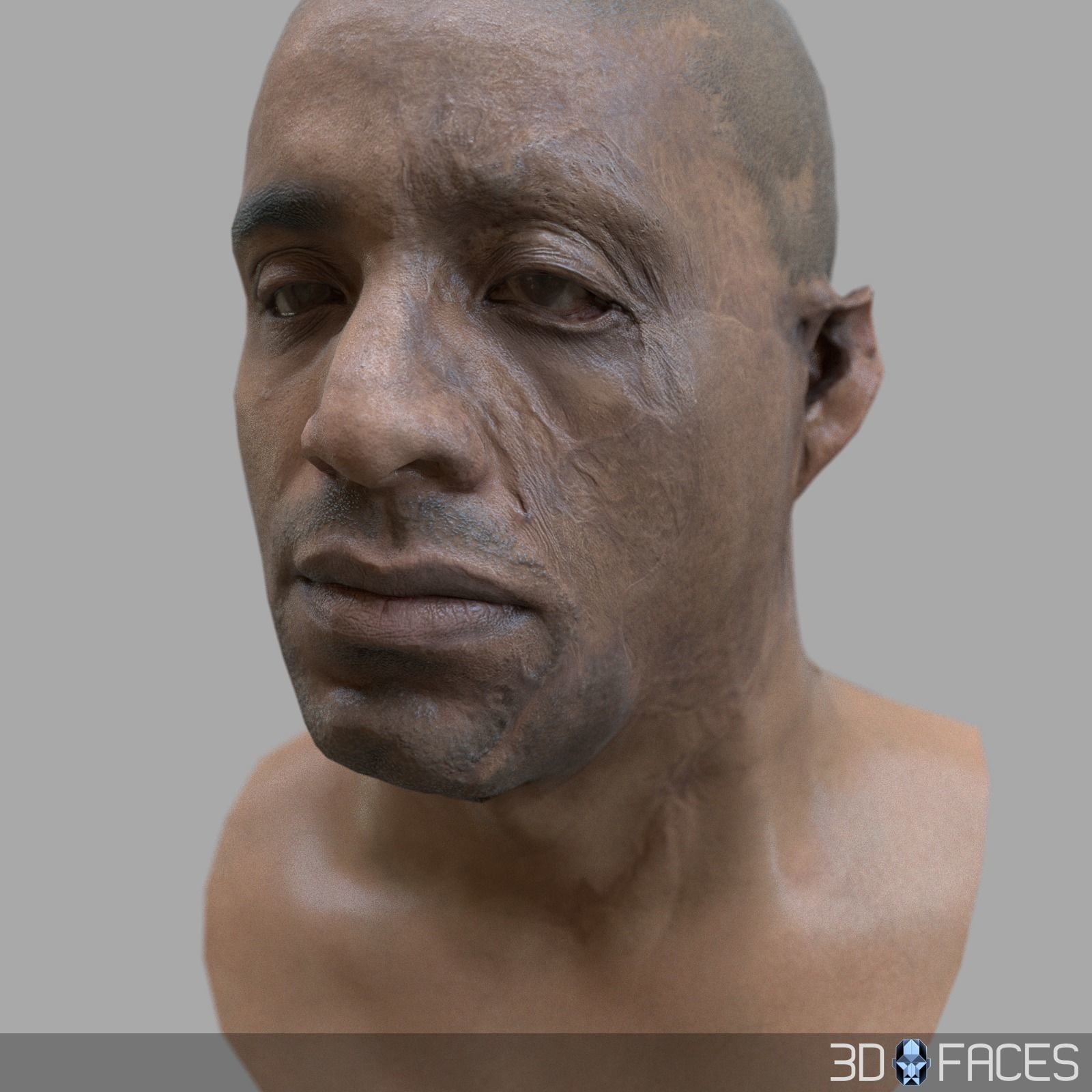 AAA Quality Realistic African American Male Scan Low-poly 3D model_1