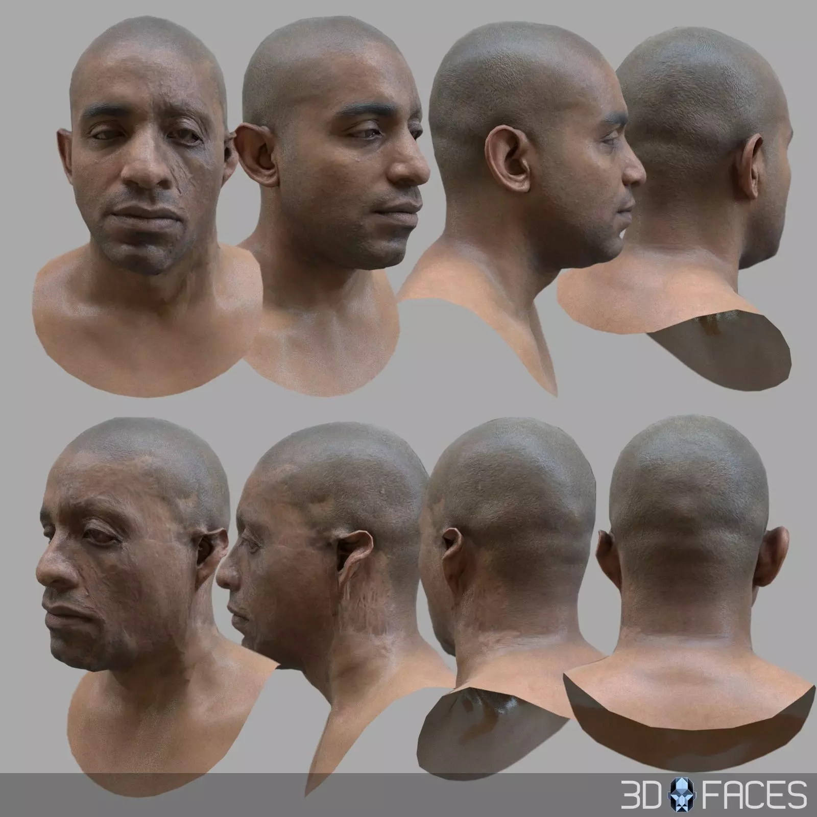 AAA Quality Realistic African American Male Scan Low-poly 3D model_0