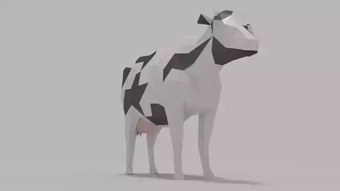 low poly cow 3d model