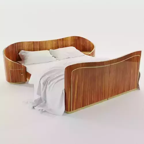Bed with bedside tables - Art Deco 1920
