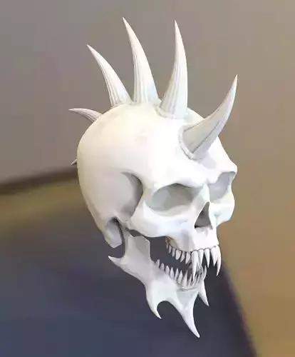 skull 3d model with spikes