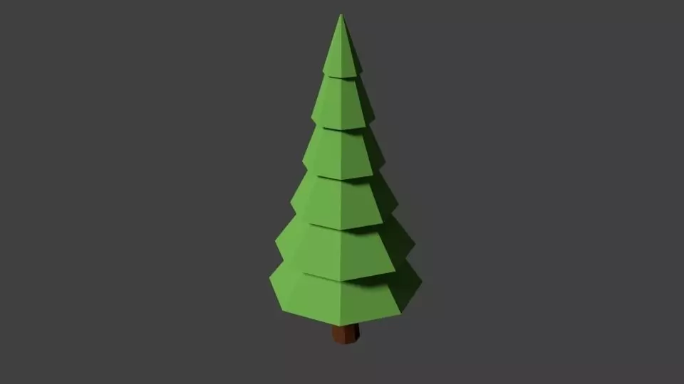 Low Poly Tree pine Low-poly 3D model_0