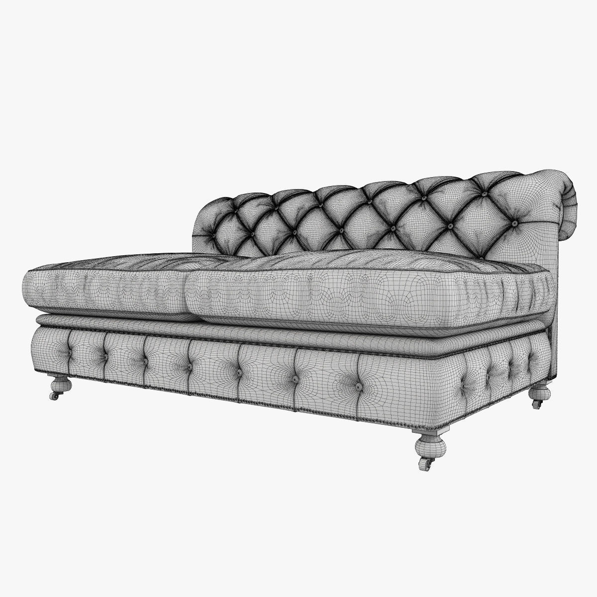 Restoration Hardware  60  Kensington Low-poly 3D model_5