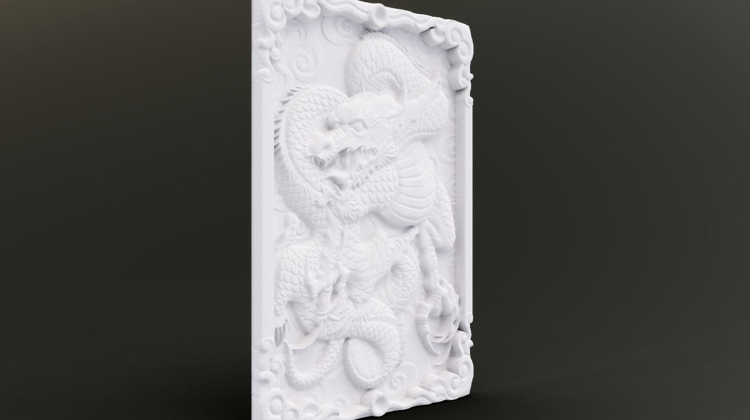 Dragon Wall Ornament 3D print model_4