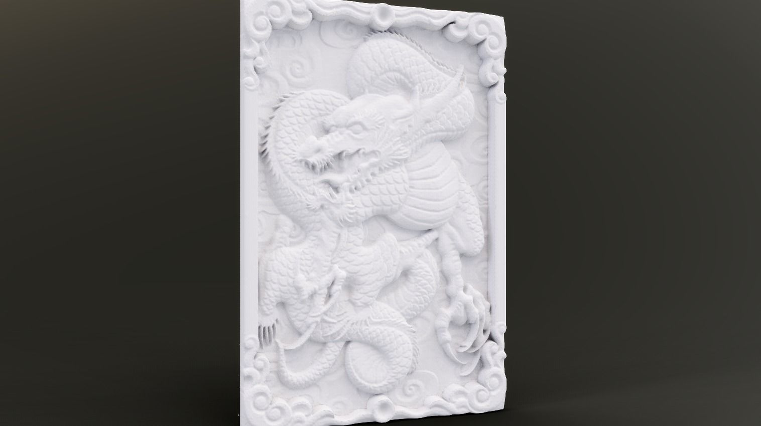 Dragon Wall Ornament 3D print model_3