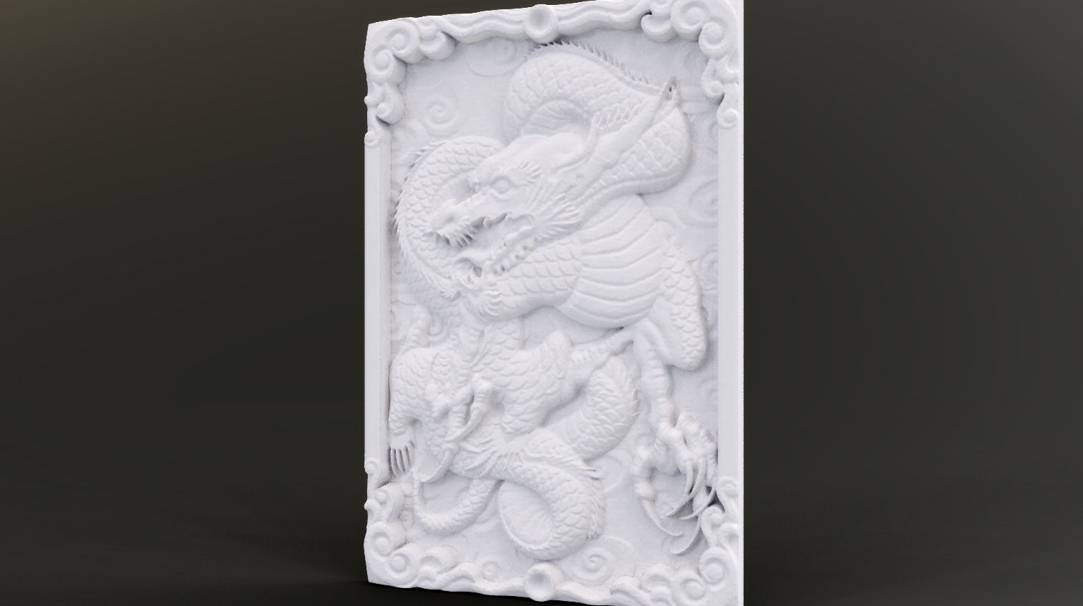Dragon Wall Ornament 3D print model_6