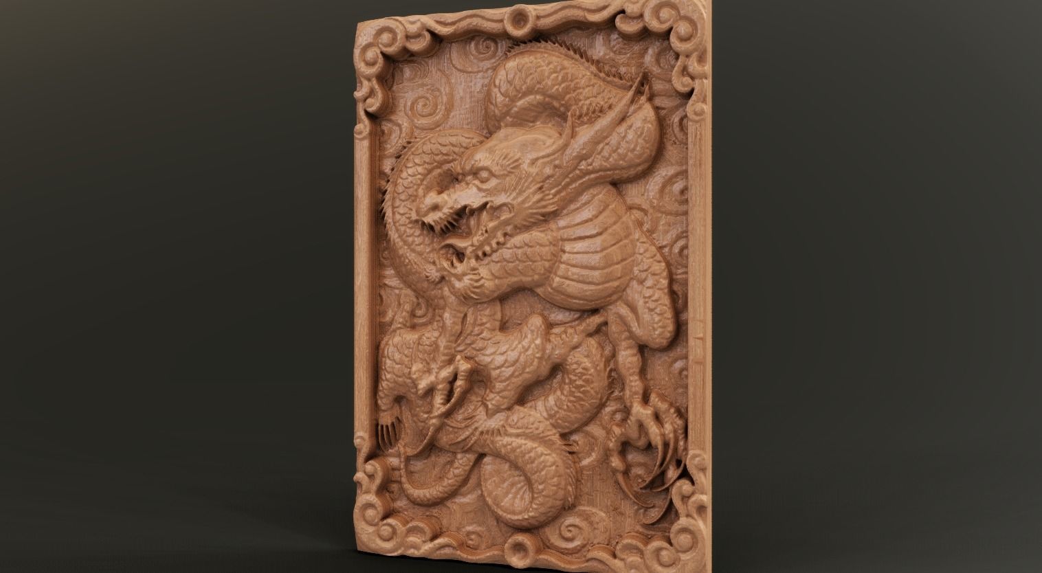 Dragon Wall Ornament 3D print model_2