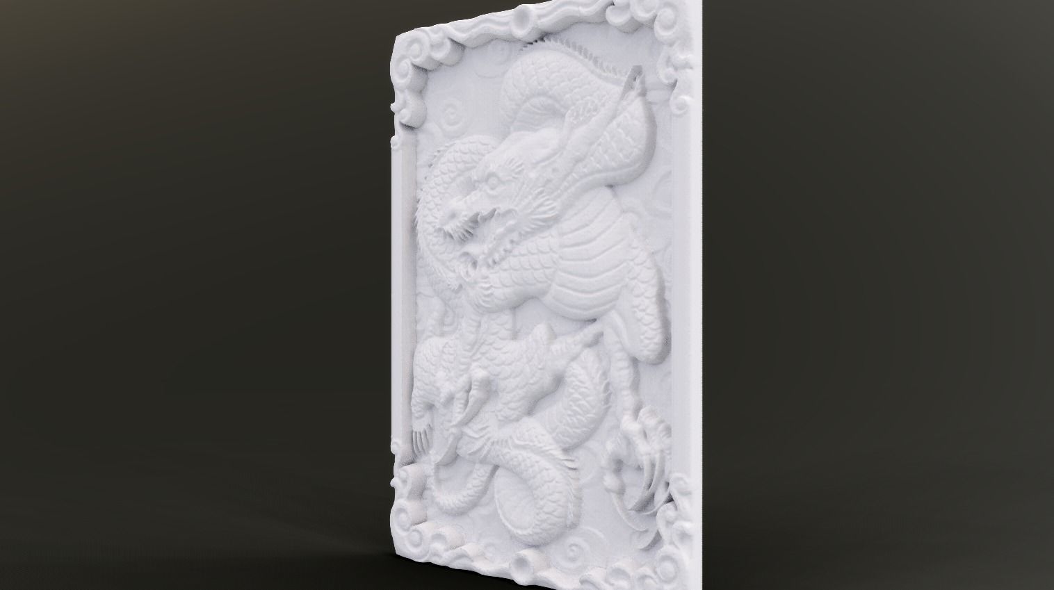 Dragon Wall Ornament 3D print model_5