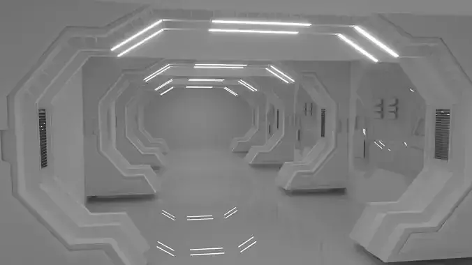 Corridor futuristic 3D model Corridor futuristic 3D model