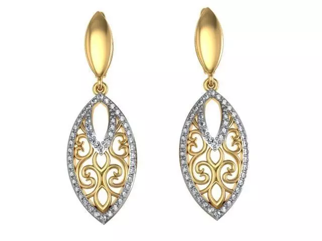 Earrings openwork set 3D print model_0