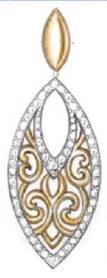 Earrings openwork set 3D print model_4