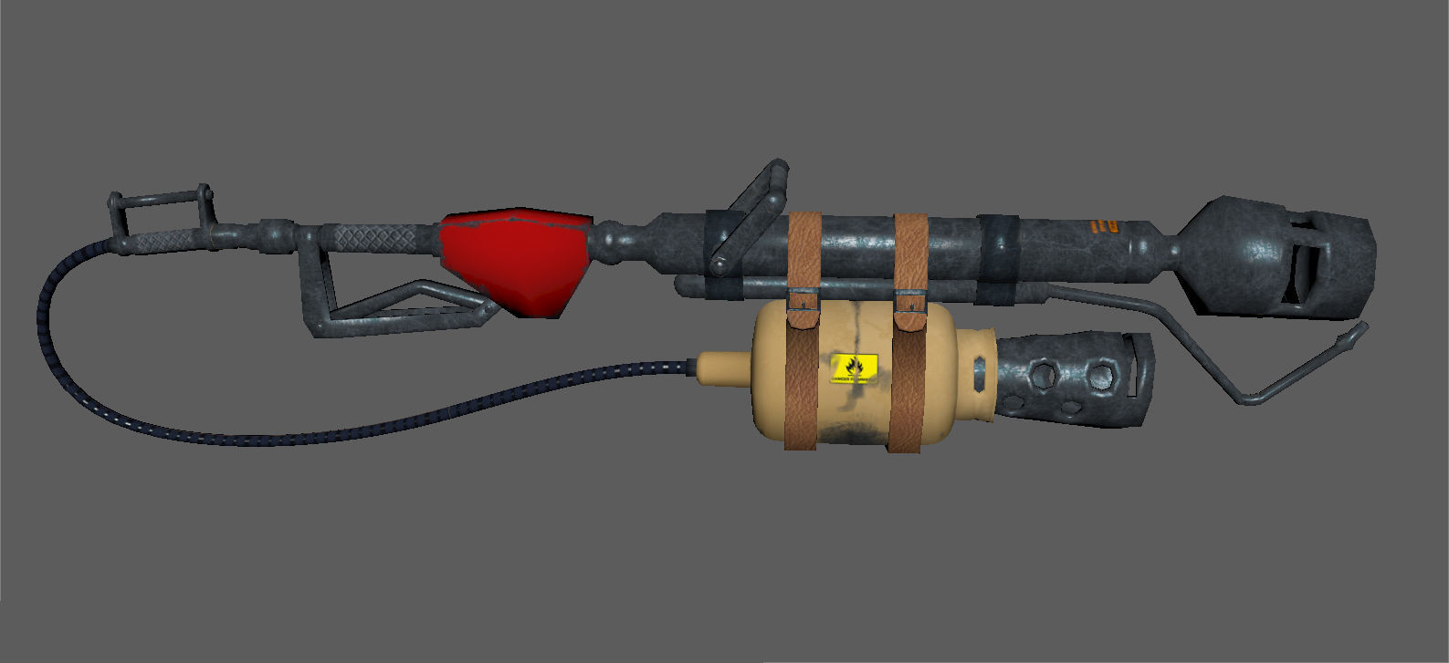 Flame Thrower Low-poly 3D model_5