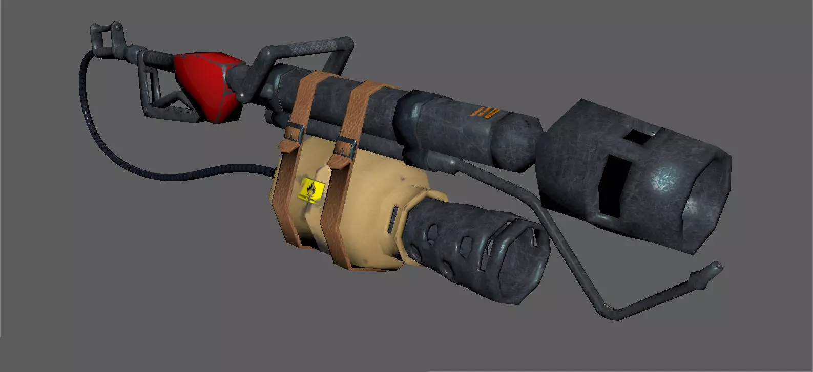 Flame Thrower Low-poly 3D model_0