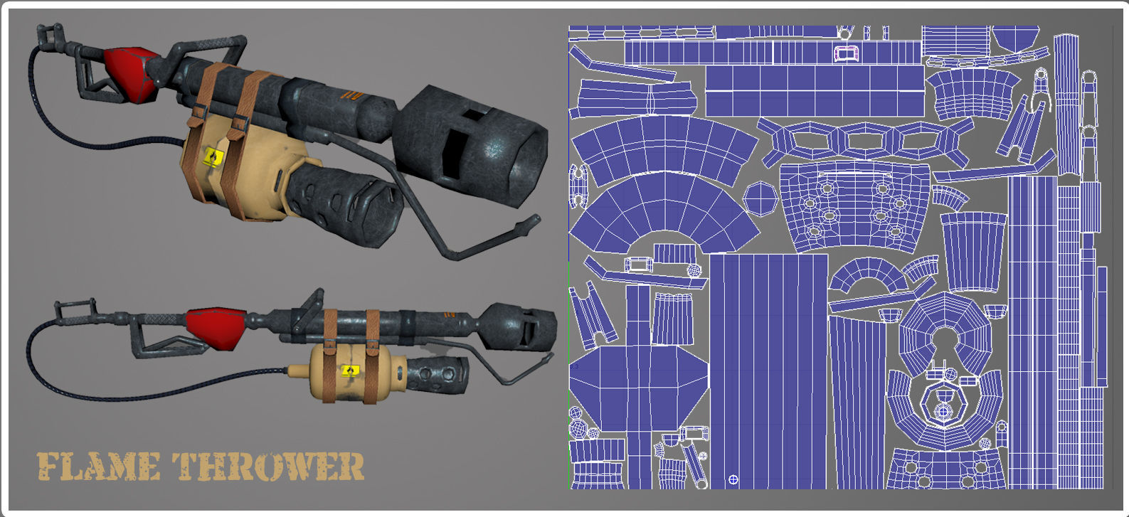 Flame Thrower Low-poly 3D model_6