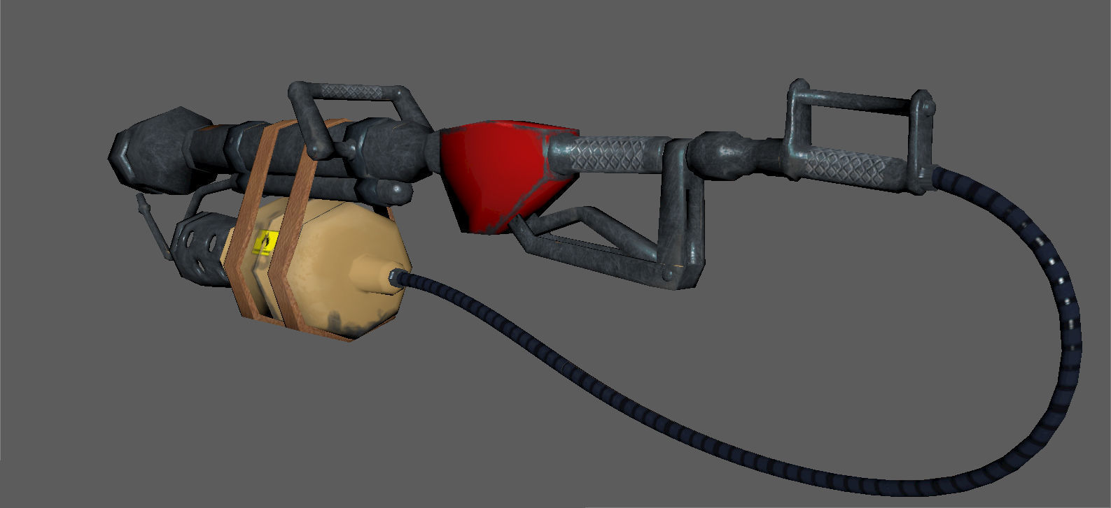 Flame Thrower Low-poly 3D model_2