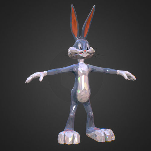 Low Polygon Art Bugs Bunny spring easter rabbit Low-poly 3D model