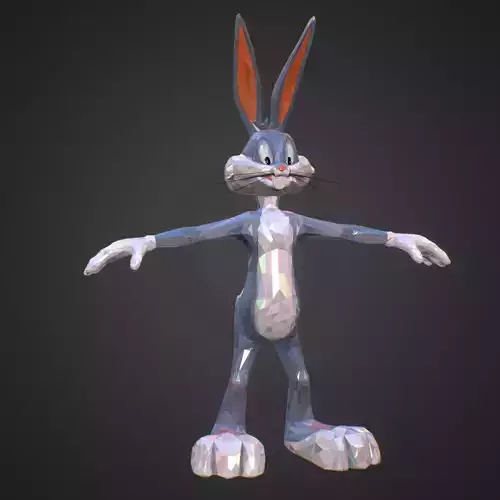 Low Polygon Art Bugs Bunny spring easter rabbit Low-poly 3D model