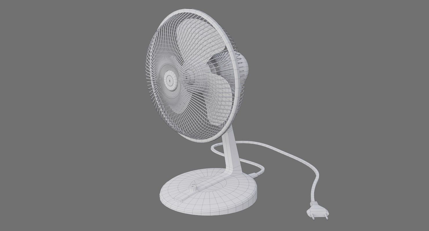 Table Fan 1B Low-poly 3D model_5