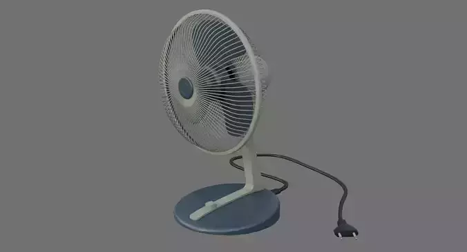 Table Fan 1B Low-poly 3D model