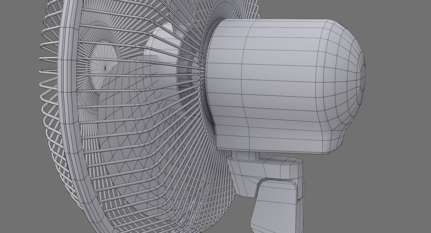 Table Fan 1B Low-poly 3D model_6