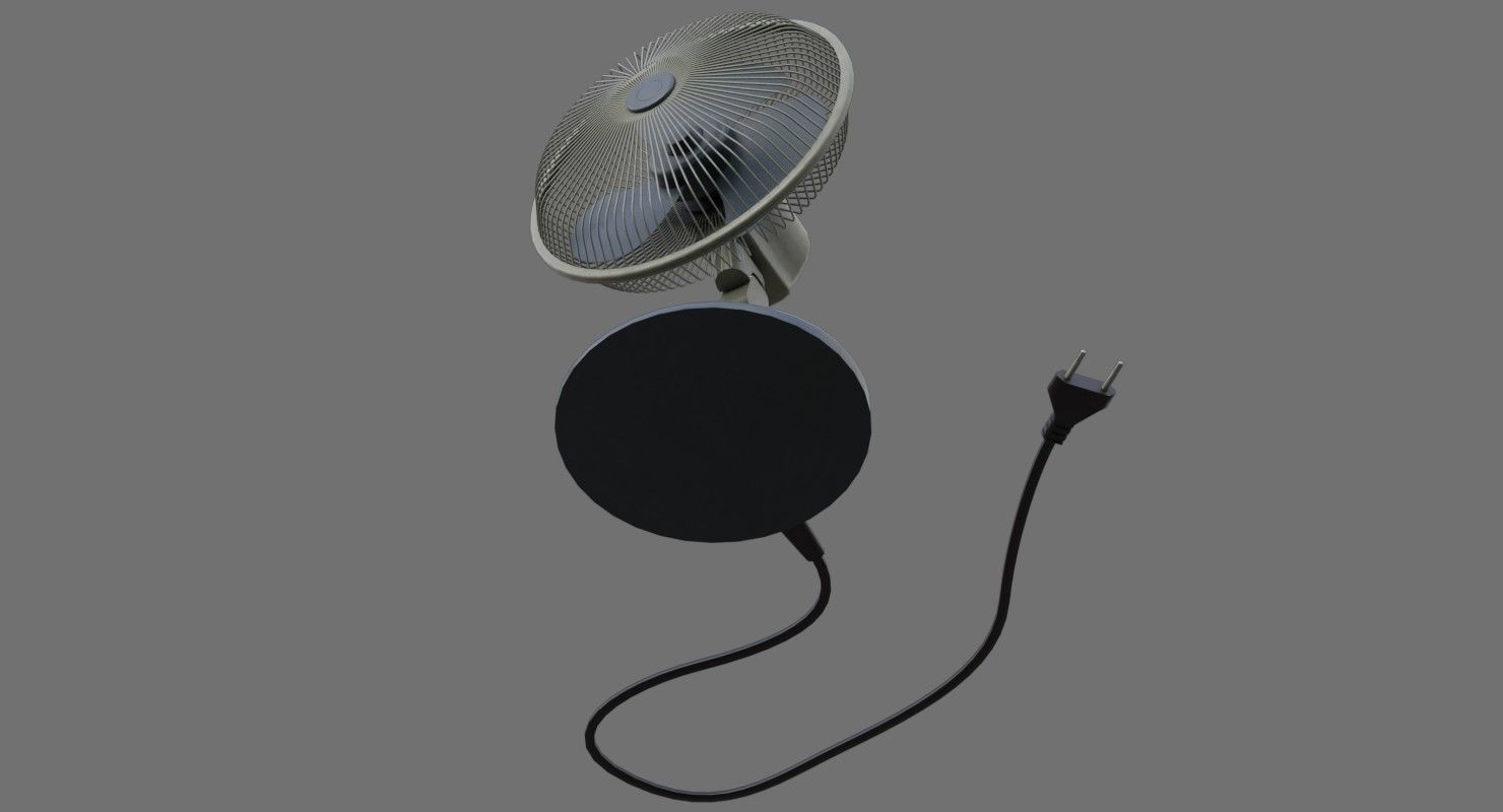Table Fan 1B Low-poly 3D model_4