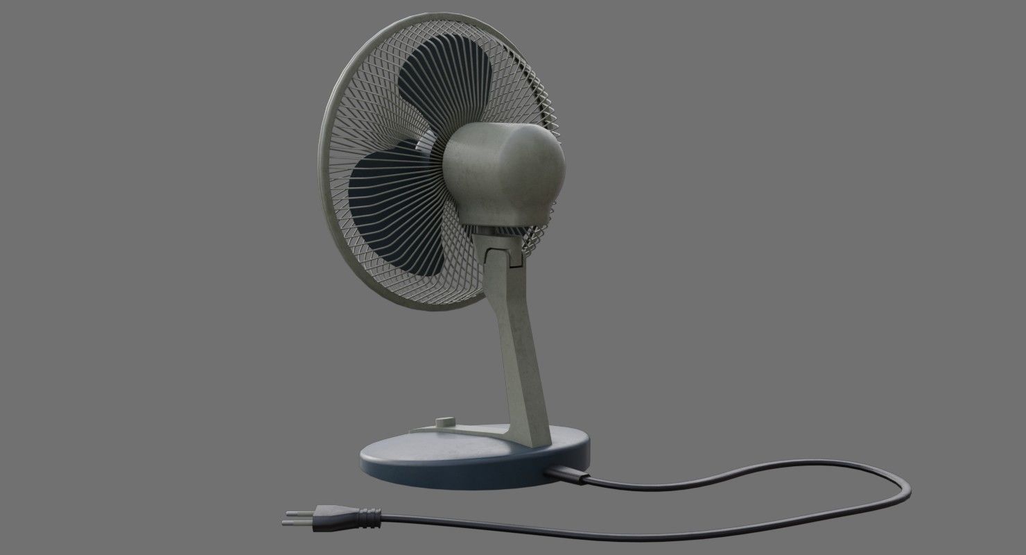 Table Fan 1B Low-poly 3D model_3