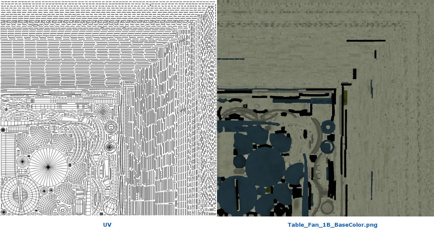 Table Fan 1B Low-poly 3D model_7