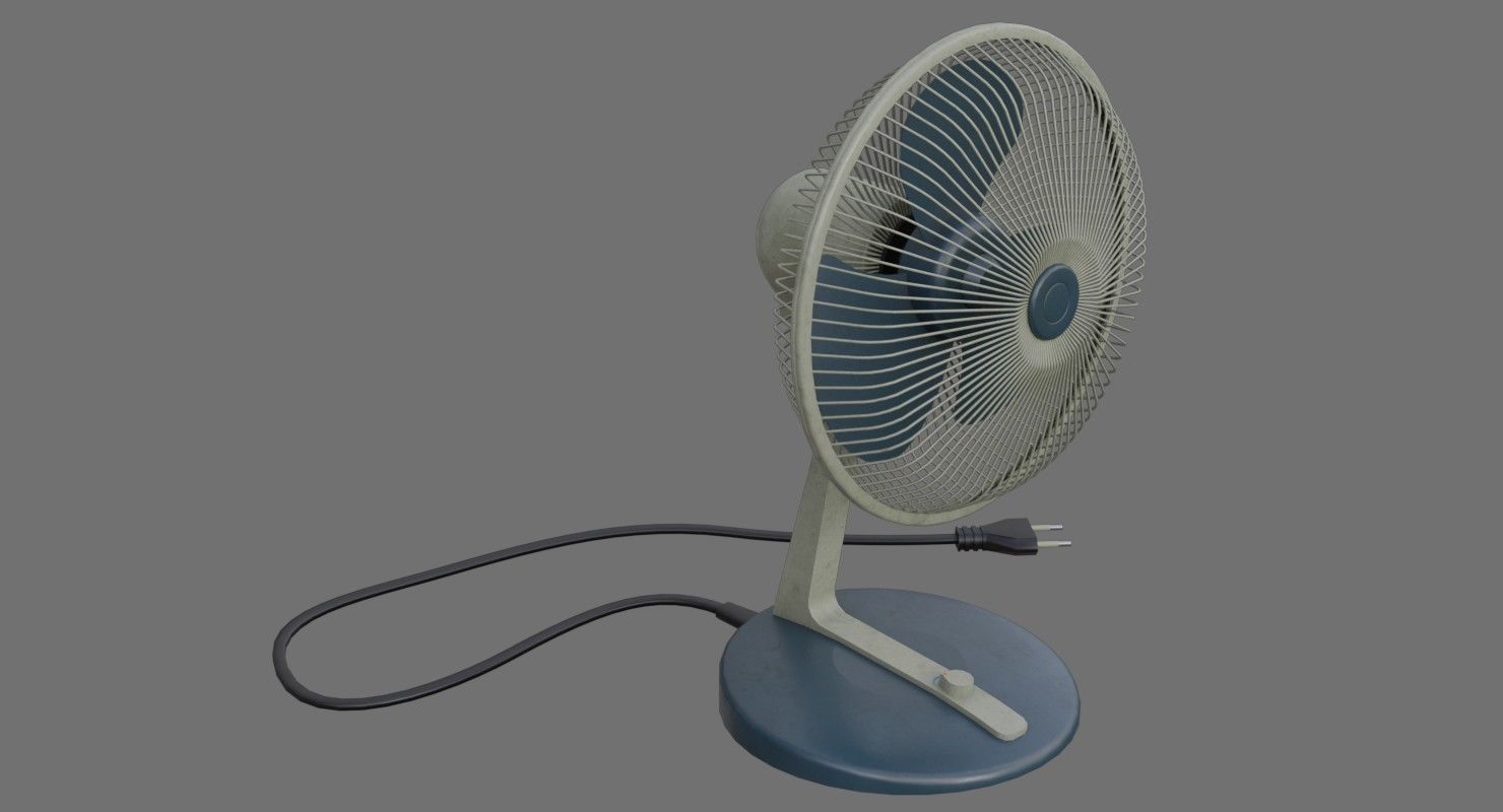 Table Fan 1B Low-poly 3D model_1