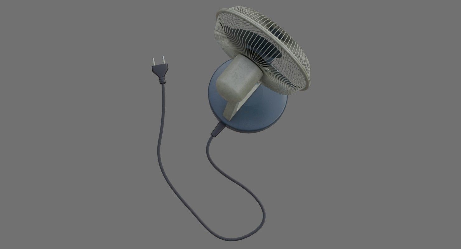 Table Fan 1B Low-poly 3D model_2