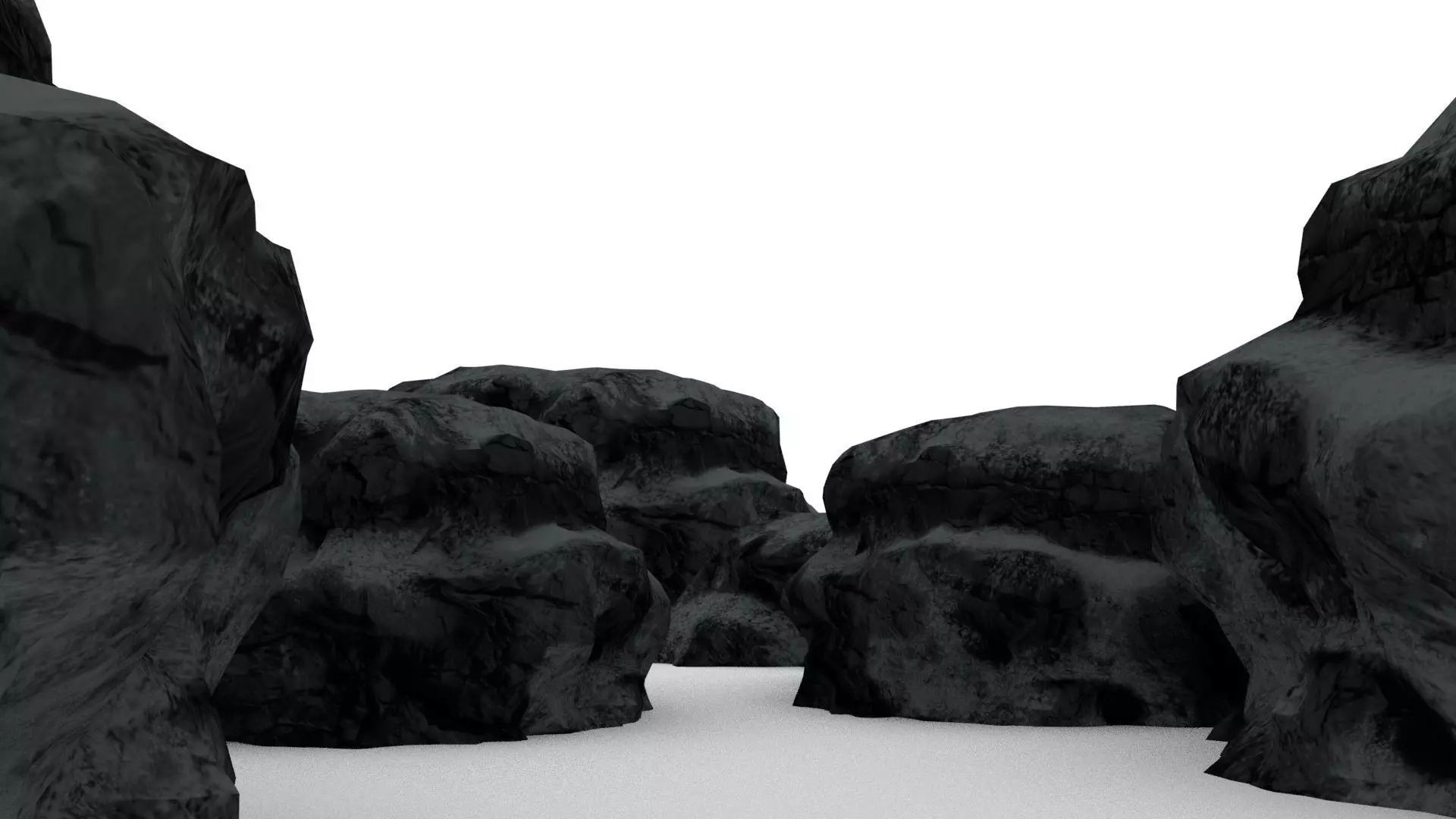 Snowy Rock  Free low-poly 3D model_0