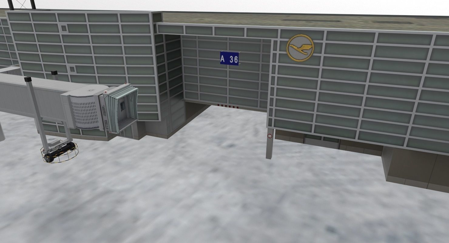 EDDF Terminal 1A2 1 Low-poly 3D model_1