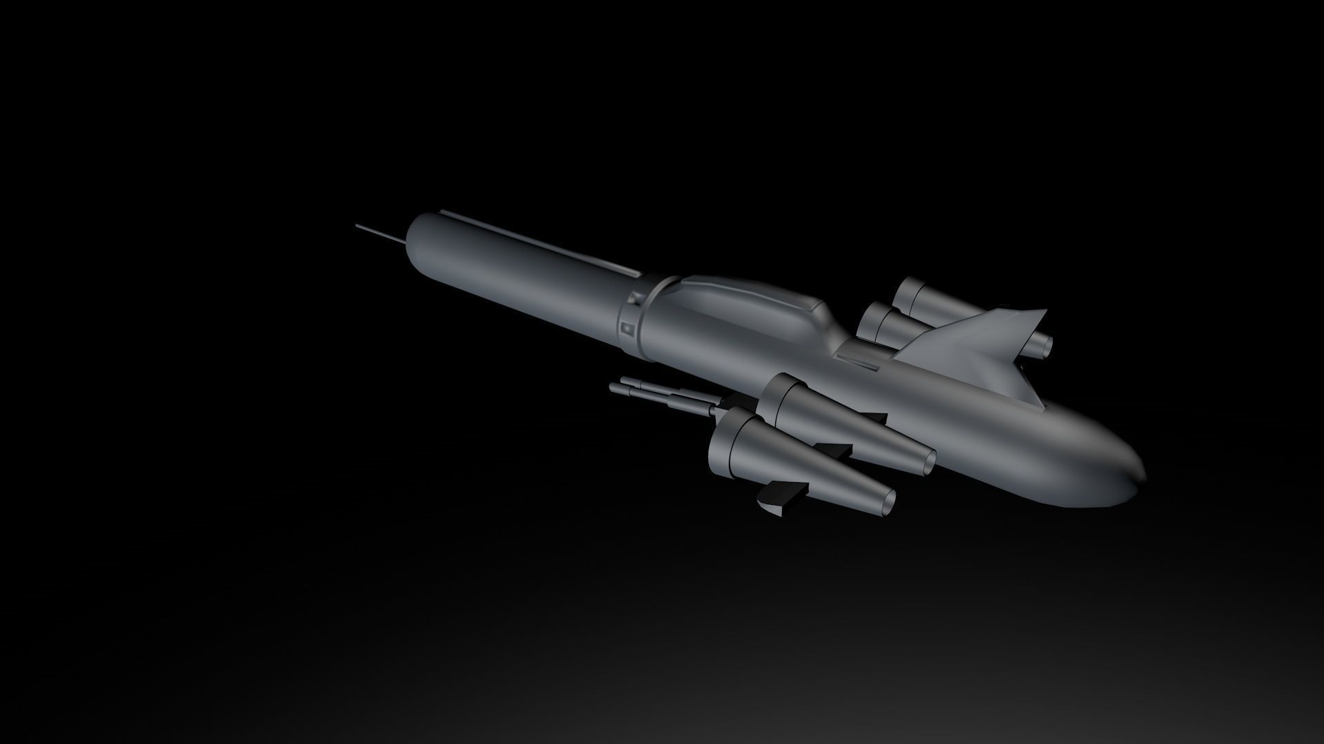 Submarine War Vehicle Low-poly 3D model_3