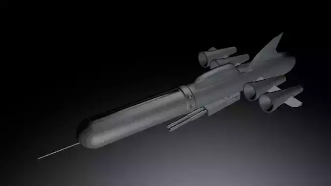 Submarine War Vehicle Low-poly 3D model