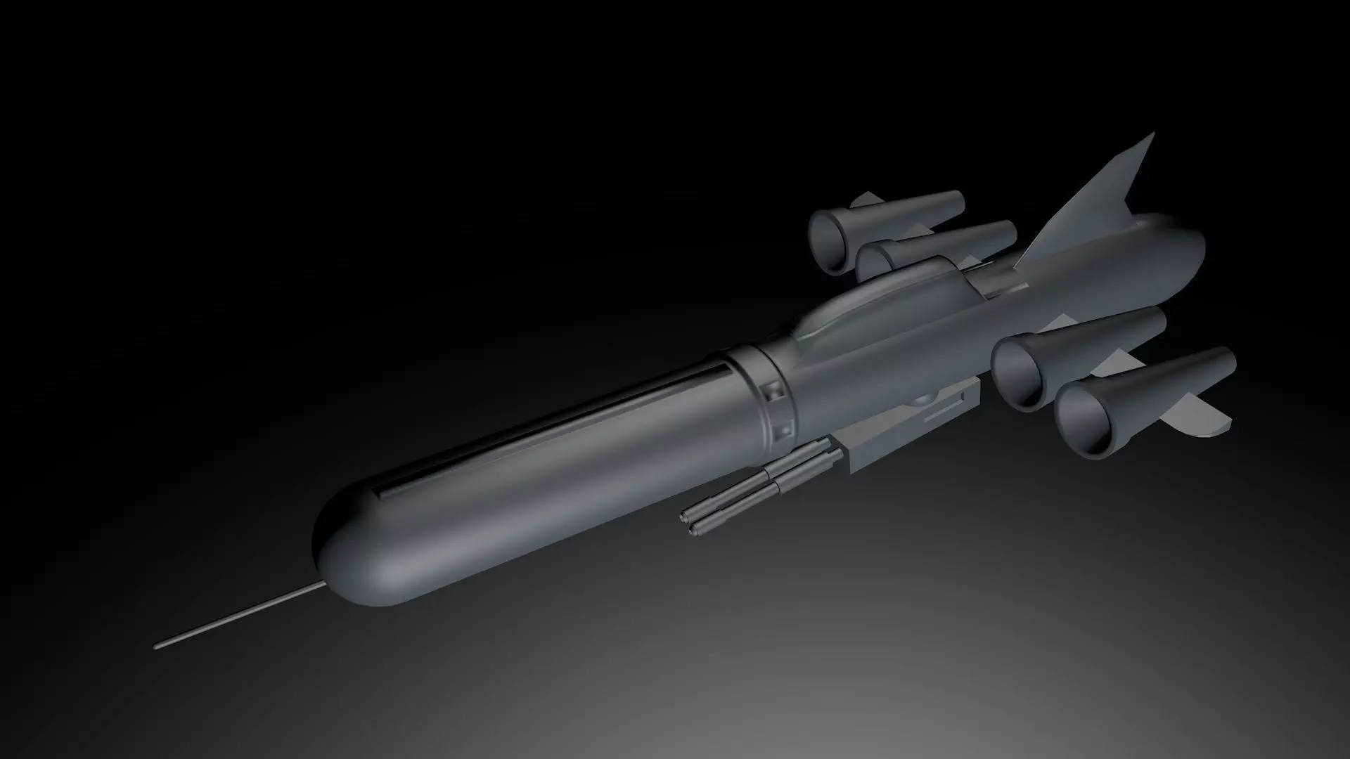 Submarine War Vehicle Low-poly 3D model_0