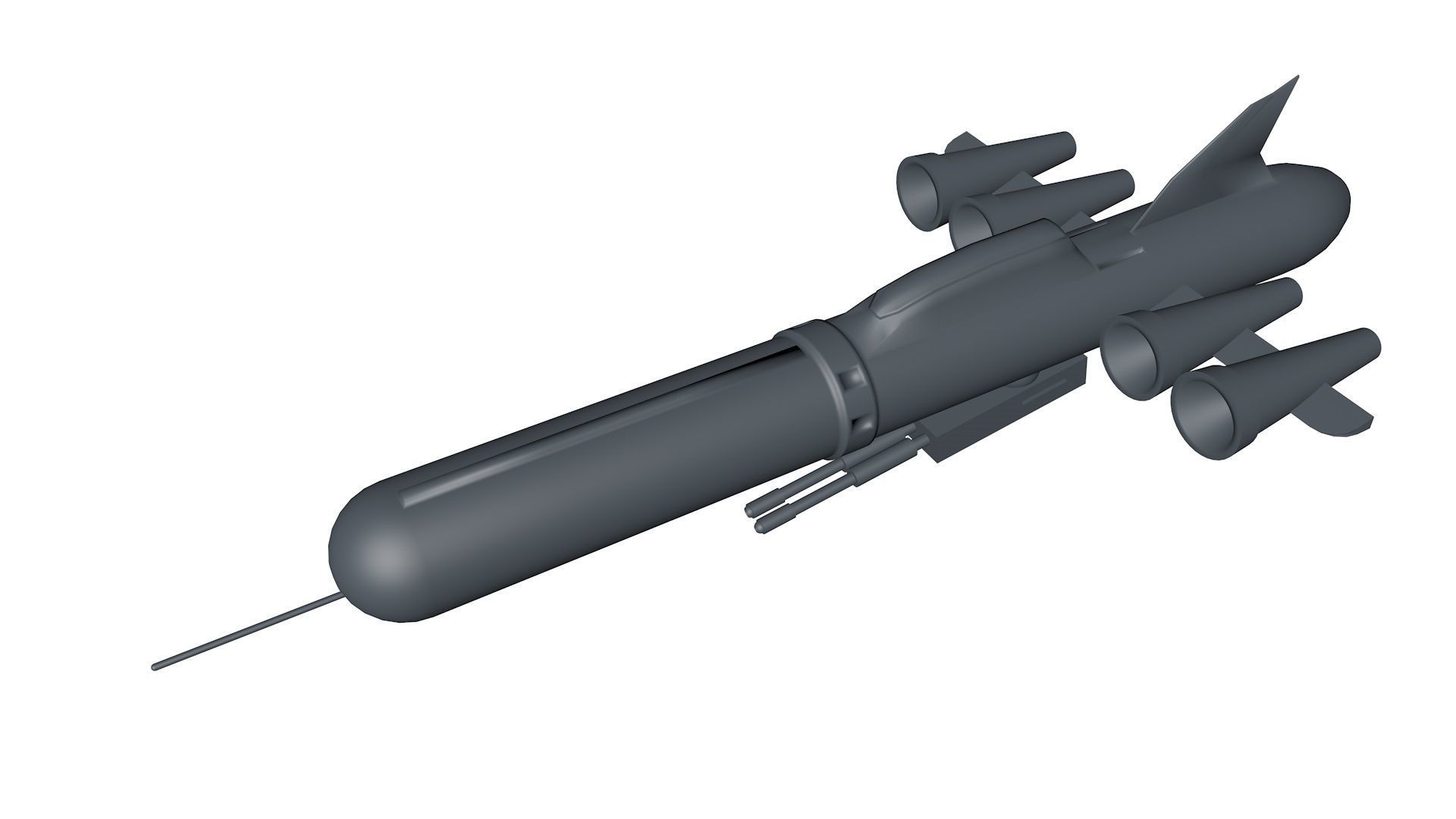 Submarine War Vehicle Low-poly 3D model_4