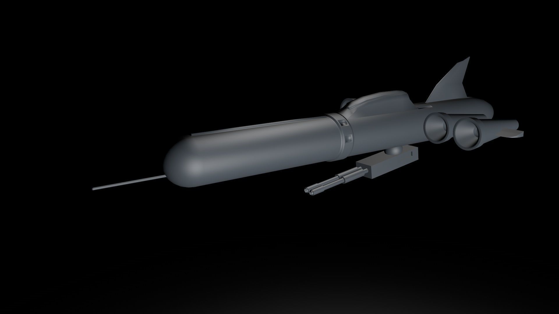 Submarine War Vehicle Low-poly 3D model_5