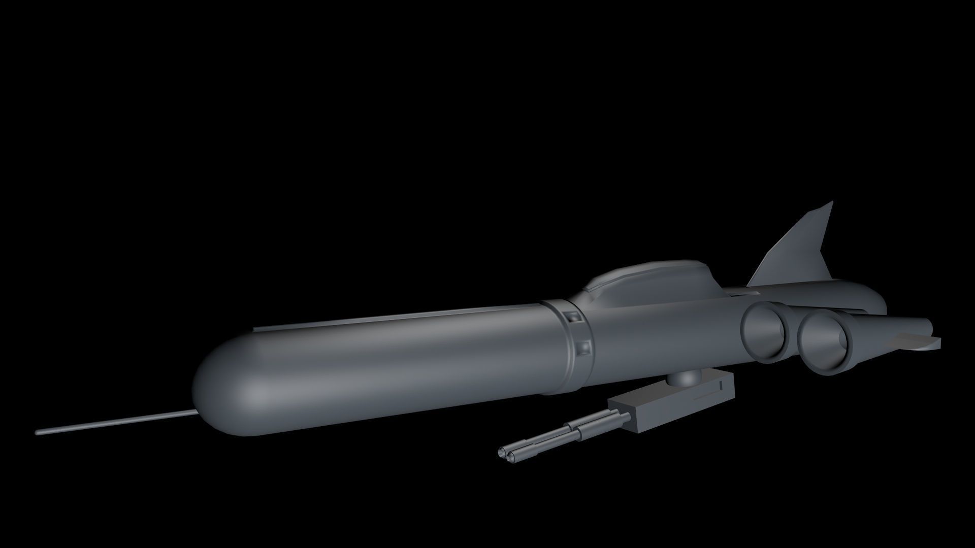 Submarine War Vehicle Low-poly 3D model_2