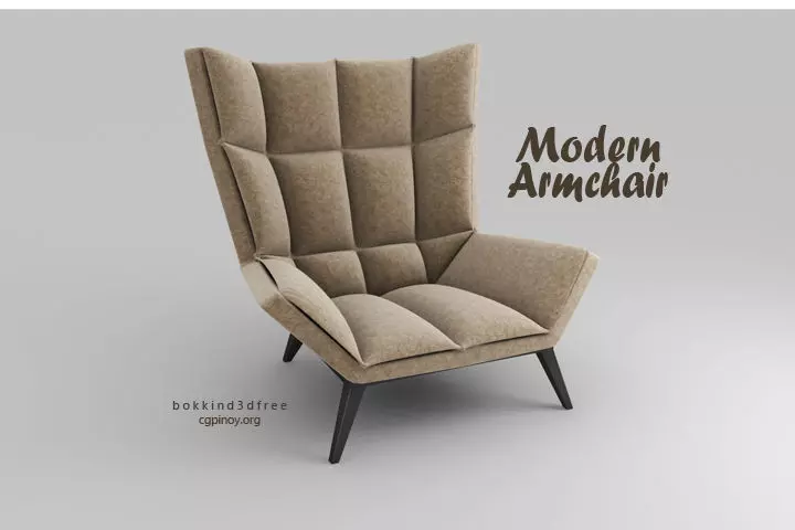 Modern Armchair Free 3D model_0