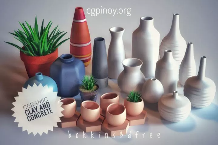 Vases ceramic and pots Free 3D model_0